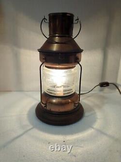 Vintage Anchor Ship Lantern Boat Light Copper Lamp Underwriters Laboratories