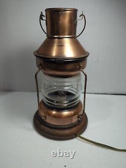 Vintage Anchor Ship Lantern Boat Light Copper Lamp Underwriters Laboratories