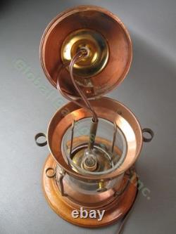 Vintage Anchor Tung Woo Electrified Copper 2 Bulb Lamp Nautical Ship Oil Lantern