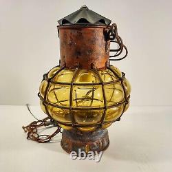 Vintage Ankerlicht Style Bubble Glass, Brass / Copper Nautical Seafaring Lantern