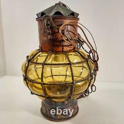 Vintage Ankerlicht Style Bubble Glass, Brass / Copper Nautical Seafaring Lantern