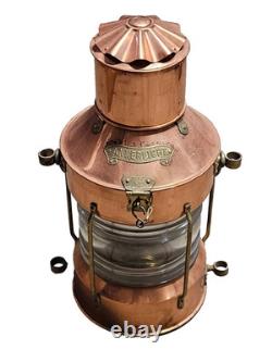 Vintage Ankerlight Dhr Holland Ship Nautical Lantern Large 14 Tall Copper Brass