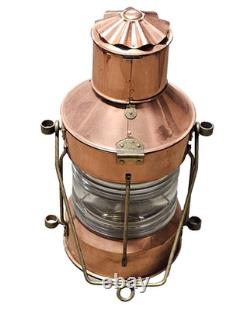Vintage Ankerlight Dhr Holland Ship Nautical Lantern Large 14 Tall Copper Brass