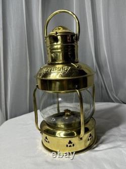 Vintage Antique 12 Masthead Nautical Polished Brass Kerosene Oil Lamp Lantern