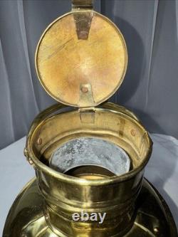 Vintage Antique 12 Masthead Nautical Polished Brass Kerosene Oil Lamp Lantern