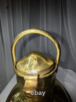 Vintage Antique 12 Masthead Nautical Polished Brass Kerosene Oil Lamp Lantern