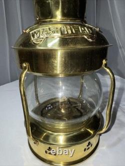 Vintage Antique 12 Masthead Nautical Polished Brass Kerosene Oil Lamp Lantern