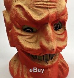 Vintage Antique 1930s Halloween Paper Mache Pulp FN Burt Devil Lantern