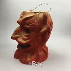 Vintage Antique 1930s Halloween Paper Mache Pulp FN Burt Devil Lantern