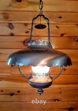Vintage/Antique 1950's-70s Rustic Country Western Lantern Style Chandelier Light