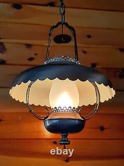 Vintage/Antique 1950's-70s Rustic Country Western Lantern Style Chandelier Light