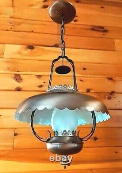 Vintage/Antique 1950's-70s Rustic Country Western Lantern Style Chandelier Light