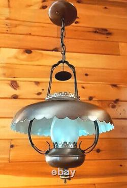 Vintage/Antique 1950's-70s Rustic Country Western Lantern Style Chandelier Light