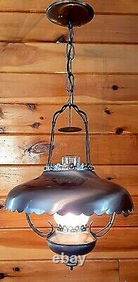 Vintage/Antique 1950's-70s Rustic Country Western Lantern Style Chandelier Light