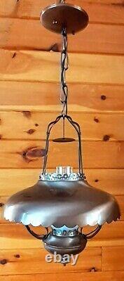 Vintage/Antique 1950's-70s Rustic Country Western Lantern Style Chandelier Light