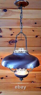 Vintage/Antique 1950's-70s Rustic Country Western Lantern Style Chandelier Light