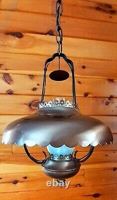 Vintage/Antique 1950's-70s Rustic Country Western Lantern Style Chandelier Light
