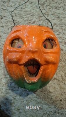 Vintage/Antique 4 1/2 Jack O Lantern With Original Paper Insert. Paper Mache