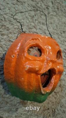 Vintage/Antique 4 1/2 Jack O Lantern With Original Paper Insert. Paper Mache