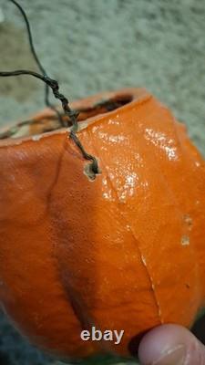 Vintage/Antique 4 1/2 Jack O Lantern With Original Paper Insert. Paper Mache
