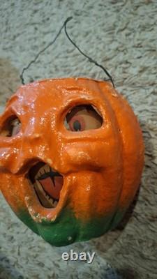Vintage/Antique 4 1/2 Jack O Lantern With Original Paper Insert. Paper Mache