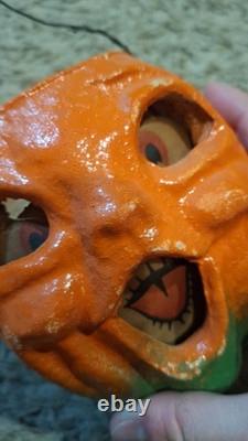 Vintage/Antique 4 1/2 Jack O Lantern With Original Paper Insert. Paper Mache