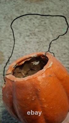 Vintage/Antique 4 1/2 Jack O Lantern With Original Paper Insert. Paper Mache