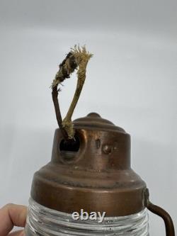 Vintage Antique 8 Copper OIL LAMP Lantern Light Ship Nautical Boat Marine