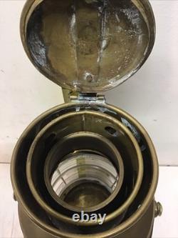 Vintage/Antique Anchor Nautical Brass&Glass Lantern 14 Tall