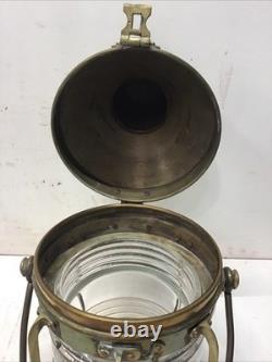 Vintage/Antique Anchor Nautical Brass&Glass Lantern 14 Tall