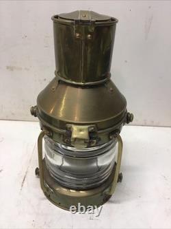 Vintage/Antique Anchor Nautical Brass&Glass Lantern 14 Tall