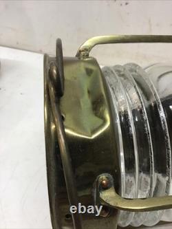 Vintage/Antique Anchor Nautical Brass&Glass Lantern 14 Tall