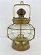 Vintage/Antique Brass & Glass Onion Globe Hanging Nautical Ships Lamp Lantern