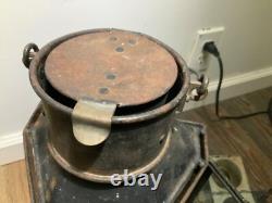 Vintage Antique Brass Ships Cabin Oil Lantern Empty