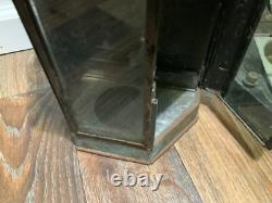Vintage Antique Brass Ships Cabin Oil Lantern Empty