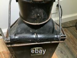 Vintage Antique Brass Ships Cabin Oil Lantern Empty