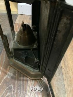 Vintage Antique Brass Ships Cabin Oil Lantern Empty
