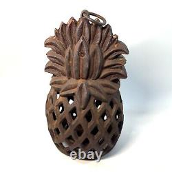 Vintage/Antique Cast Iron hanging Pineapple Lantern candle holder