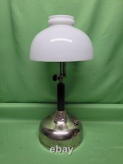 Vintage Antique Coleman Style Lamp Lantern Frosted White Milk Glass Shade
