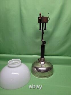 Vintage Antique Coleman Style Lamp Lantern Frosted White Milk Glass Shade