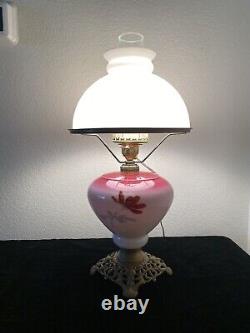 Vintage/ Antique Converted Oil Lamp Hand Painted