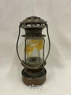 Vintage Antique Dietz Sport Skaters Lantern Cracked Broken Globe