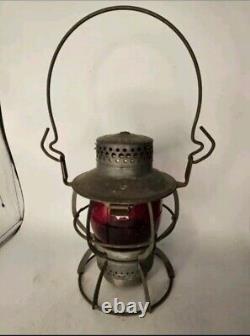 Vintage Antique Dressel Arlington, NJ Red Globe Railroad Lantern, Stamped 1979