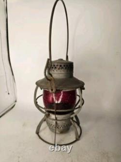 Vintage Antique Dressel Arlington, NJ Red Globe Railroad Lantern, Stamped 1979