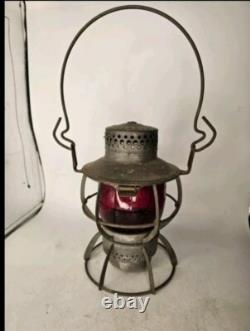 Vintage Antique Dressel Arlington, NJ Red Globe Railroad Lantern, Stamped 1979