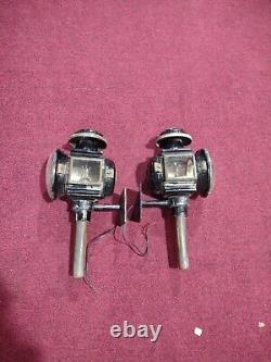 Vintage Antique Electrified Carriage Light Lantern Brass Coach Lamp