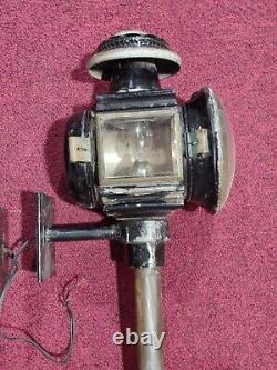 Vintage Antique Electrified Carriage Light Lantern Brass Coach Lamp