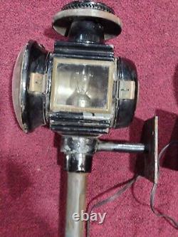 Vintage Antique Electrified Carriage Light Lantern Brass Coach Lamp