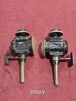 Vintage Antique Electrified Carriage Light Lantern Brass Coach Lamp