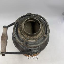 Vintage Antique Etched Brass Wood Handle Candle Lantern Maritime Lake Decor 13
